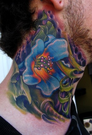 Scotty Munster - Organic Flower Neck Tattoo